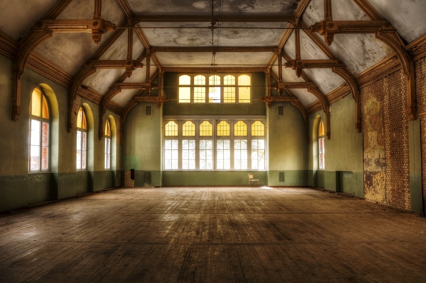 Old hall in an abandoned hospital in beelitz